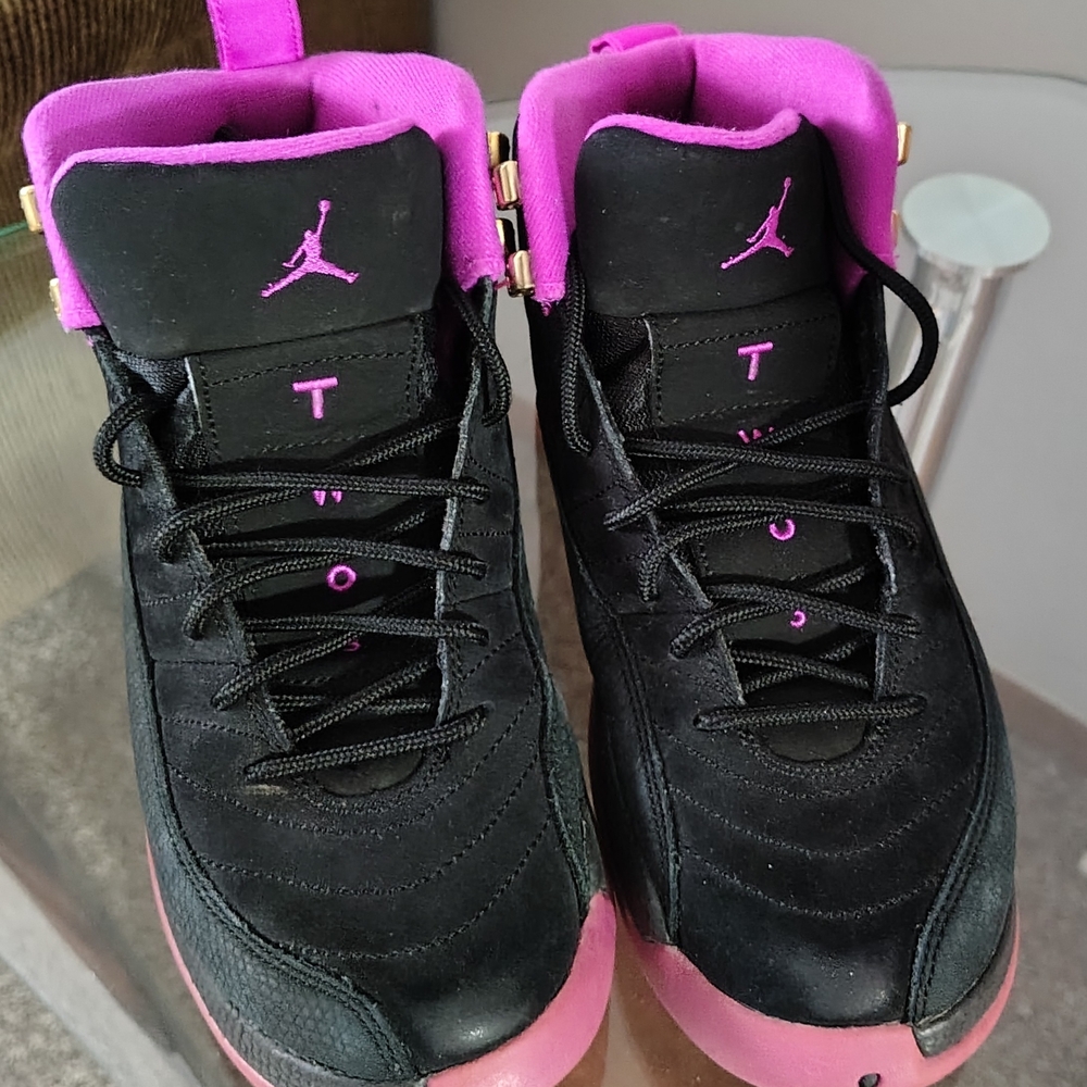 Kids Black and Pink Nikes